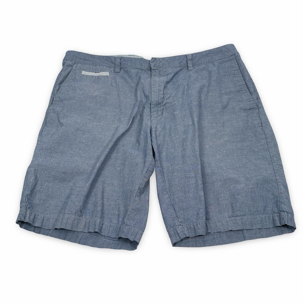Linksoul John Ashworth Mens Gray Blue Cotton‎ Stretch Golf Shorts Size 36